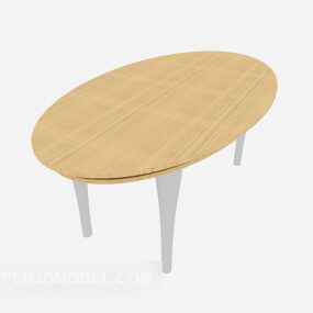 Oval Solid Wood Coffee Table 3d model