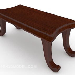 Painted Small Bench Furniture Wooden 3d model
