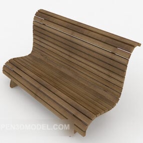 Park Log Leisure Bench 3d-model