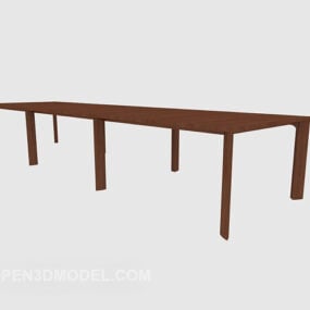 Modelo 3D de móveis de banco de madeira maciça para parque