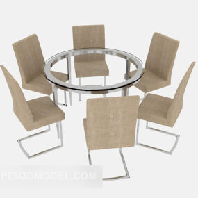 כיסא שולחן עגול למסיבה קז'ואל דגם תלת מימד