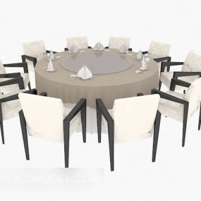 パーティーテーブルと椅子3Dモデル