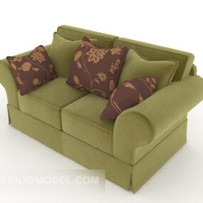 Model 3d Sofa Hijau Pastoral
