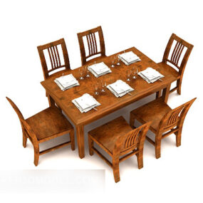 Meja Makan Rumah Pastoral model 3d