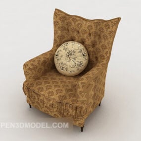 Sofa Tunggal Pola Pastoral model 3d