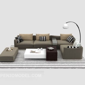 देहाती शैली आधुनिक फर्नीचर सोफा 3डी मॉडल