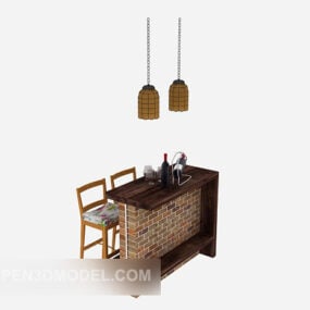 Pastoral Style Home Bar 3d-modell