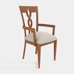 Model 3D fotela drewnianego
