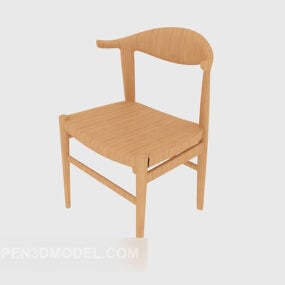 Pastoral Style Solid Wood Lounge Chair 3d model