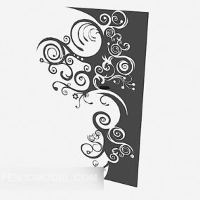 Patterned Black Wall Painted 3d model