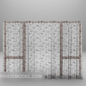 Patterned Curtain Furniture Vintage Pattern 3d model