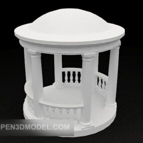 パビリオンの建物の庭の装飾3Dモデル