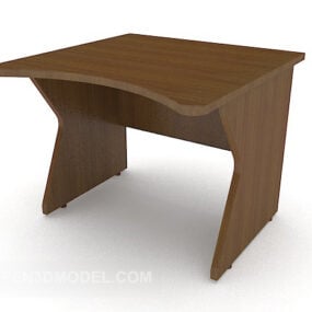Personal Small Desk Wooden 3d model