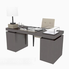 Osobiste biurko z litego drewna V1 Model 3D