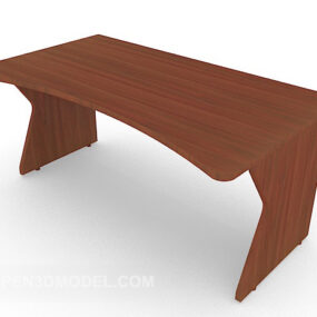 Personal Solid Wood Small Desk 3d model