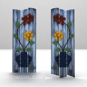Blomstermønster gardin 3d-model