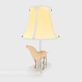 Elegant Vintage Yellow Horse Lamp 3d model