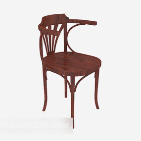 Personality Armwood Chair 3d model