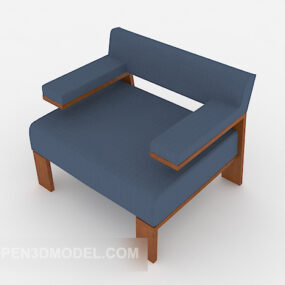 أريكة زرقاء مفردة نموذج ثلاثي الأبعاد