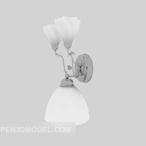 Hjem Vegglampe White Shade 3d modell