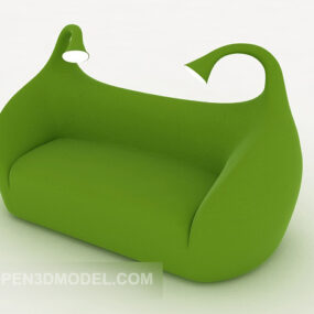 Personality Green Multiplayer Sofa 3d model