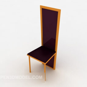 Modelo 3d de cadeira de jantar com encosto alto de personalidade