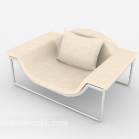 個性的なシンプルなベージュの椅子3Dモデル