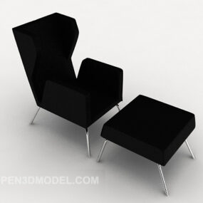 Personality Simple Black Casual Chair 3d model