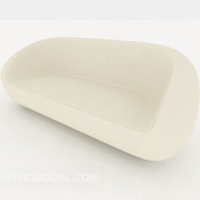 Personality Simple Rice White Double Sofa 3d model