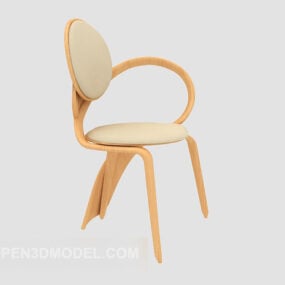 Stilisierter Loungesessel aus Massivholz, 3D-Modell