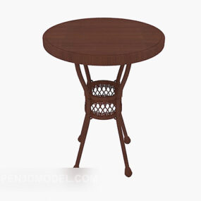 Personality Solid Wood Side Table 3d model