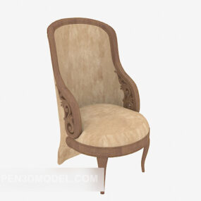 Personality Solid Wood Sofa Chair 3d model