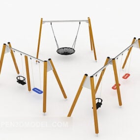 Terrain de jeu avec balançoire extérieure modèle 3D