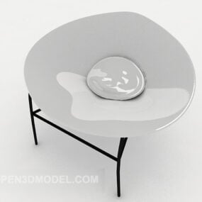 Stylized White Lounge Chair 3d model