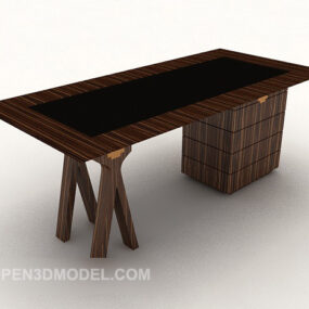 Personality Wood Square Desk 3d model
