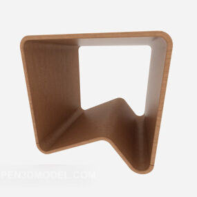 Wood Stool Modernism 3d model