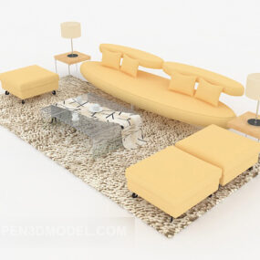 Personality Yellow Sofa 3d model