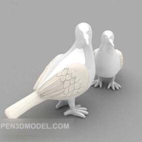 Mô hình điêu khắc chim bồ câu trang trí 3d