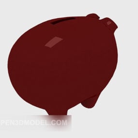 Sparschwein Rot 3D-Modell
