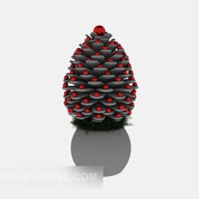 مدل مبلمان سه بعدی تزیین درخت گلدان کاج