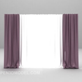 Pink White Curtain 3d model