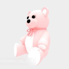 Model 3d Mainan Beruang Anak Patung Merah Muda