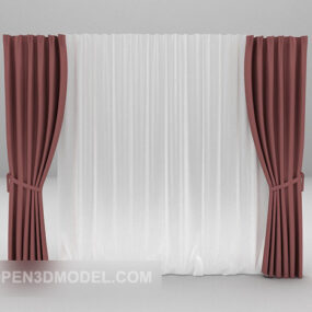 Pink Matching Curtain Furniture 3d model