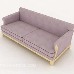 Pink Purple Double Sofa 3d model
