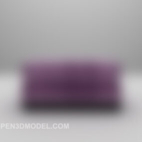Canapé simple en velours rose modèle 3D