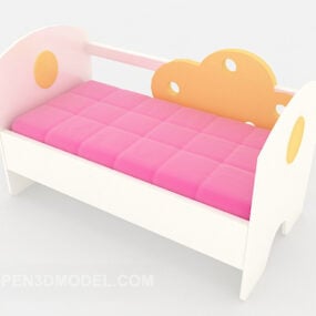 مدل سه بعدی تخت بچه گانه صورتی گرم
