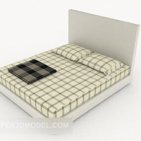 Ruudullinen Double Bed Furniture 3D-malli