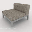 Plaid Single Sofa Brown Color