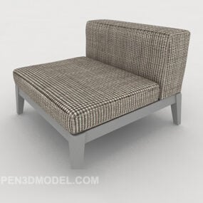 Ruudullinen yhden hengen sohva Ruskean värinen 3d-malli