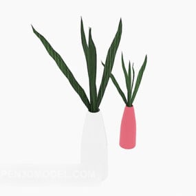 Plant Decoration White Vase 3d model